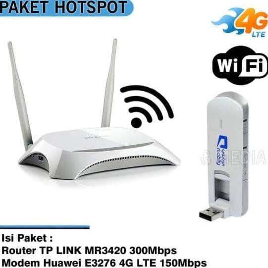 ;&;&;&;&] Paket Hotspot Wifi Router 4G TP-Link MR3420 dengan Modem 4G LTE
