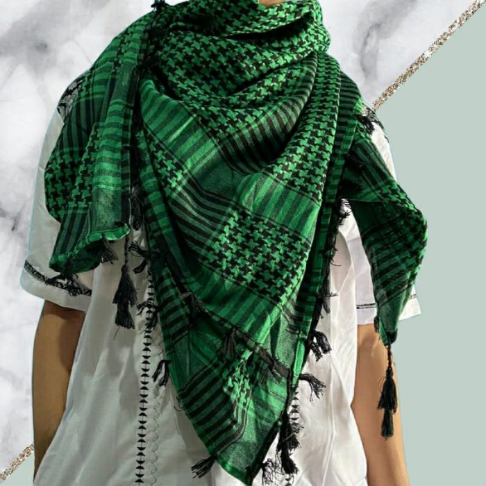 Sorban SORBAN ALMUTAZZAM VARIANT WARNA TERBARUPROMO - Hijau, garis(J7T4) Sorban Panjang Sorban Arab 