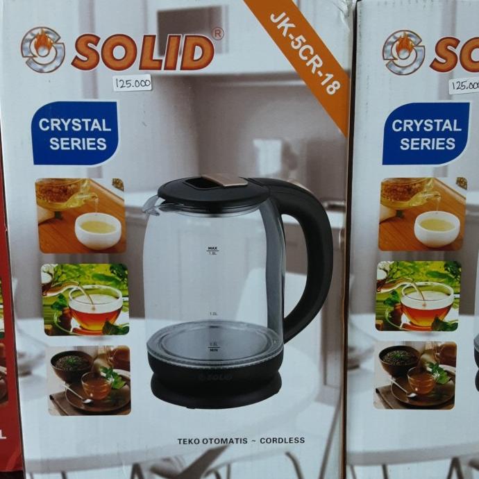 ] Teko otomatis listrik solid kaca