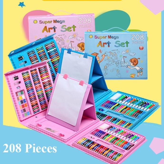 

Art Set Alat Menggambar Melukis Anak-anak Crayon Krayon 208 Cat Air