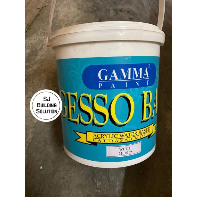 

&<&<&<&] Cat Gamma Gesso Base Gamma Paint Cat Dasar Motif Putih White 2.5 Ltr