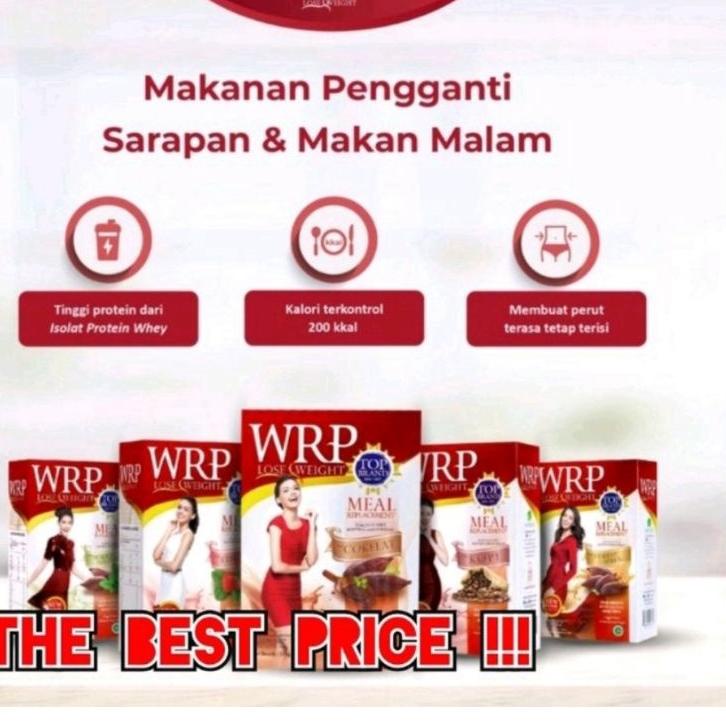 

Ready Stok WRP Meal Replacement Lose Weight isi 6 Sachet COKLAT STRAWBERRY KOPI SEREAL MOCCA GREEN TEA DIET 324G gas !!