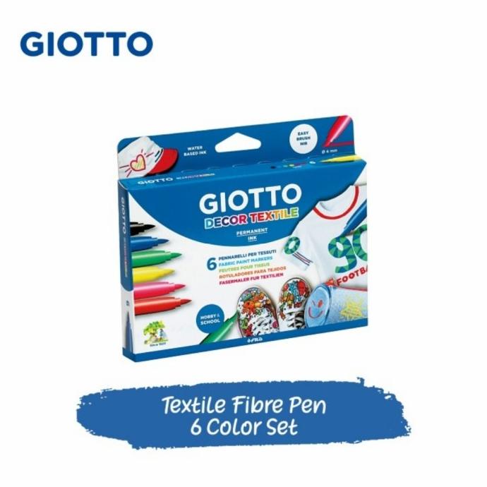 

Spidol Kain Permanen Giotto Decor Textile 6 Marker Kanvas Sepatu Baju