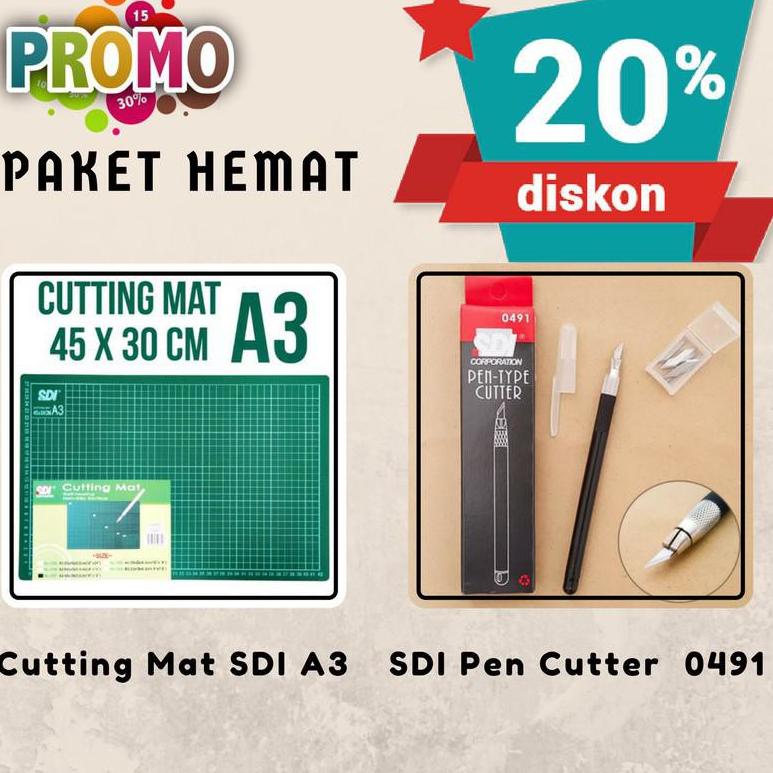 

Diskon PROMO - PAKET CUTTING MAT A3 & PEN CUTTER - PAKET HEMAT - TERLARIS - TERMURAH - PRODUK BEST SELLER Ready