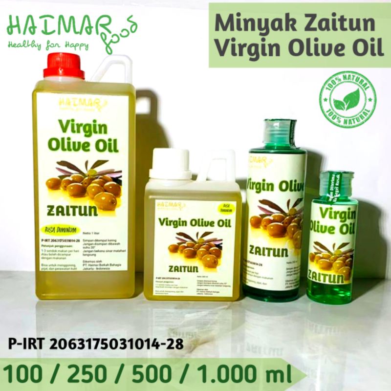 

Olive Oil - Minyak Zaitun Murni 100% - Bisa diminum - 100 ml 250 ml 500 ml 1 liter - HAIMAR food