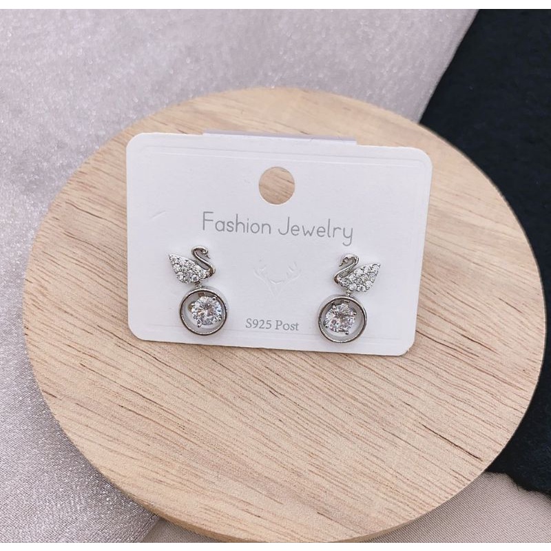 Anting Silver925 perak Anting zircon mata tanam Kilau mirip emas asli Premium Quality  Anti Karat Anti Alergi Earring at0601