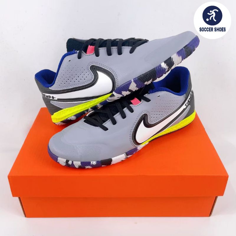 Sepatu Futsal Nike Tiempo Legend 9 Pro Grey Camo IC