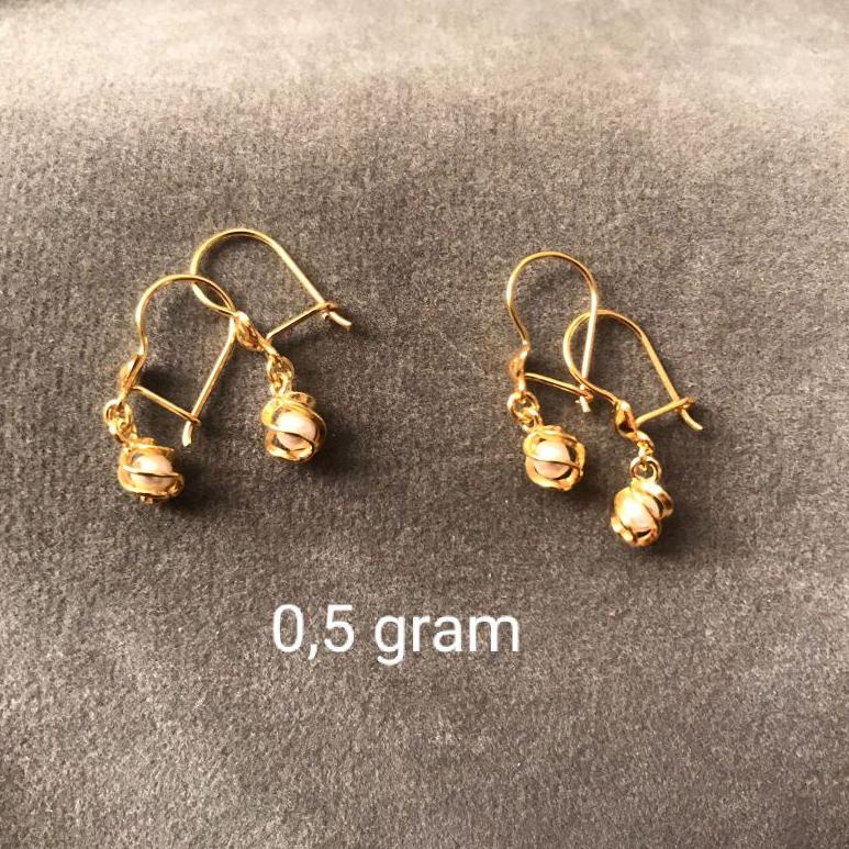 [JVS] Anting Lilit Mutiara Emas Muda ½ Gram 88