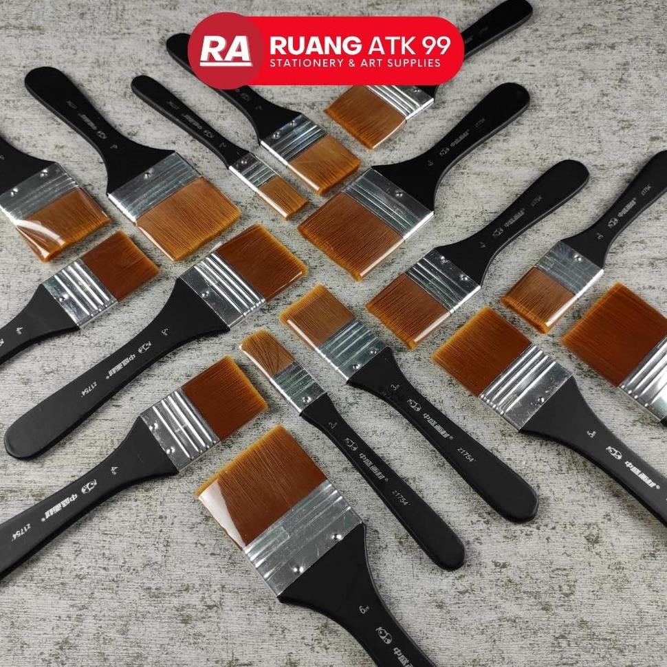 

[CWI58] Kuas Lukis Flat Fine Art Brush Nylon Hair Ukuran 2/3/4/5/6cm 50