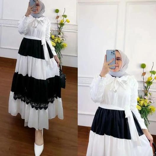 M00QT Aurore Dress / Maxi Ceruty Babydoll / Dress Wanita Kekinian / Gamis Ceruty / Gamis Ceruty Baby