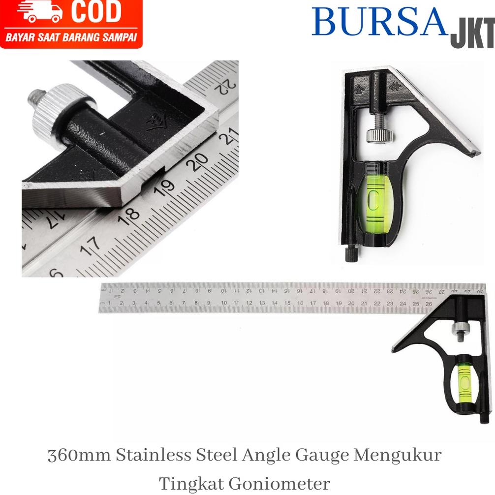 

81 PENGGARIS SIKU SUDUT WATERPASS TUKANG KOMBINASI MULTIFUNGSI 30 CM 2IN1 Best Product