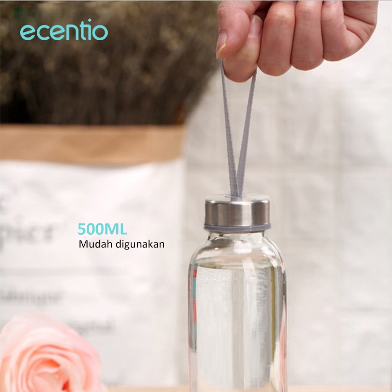 ecentio 500ml botol minum tempat minum bottle bpa free tumbler bening polos