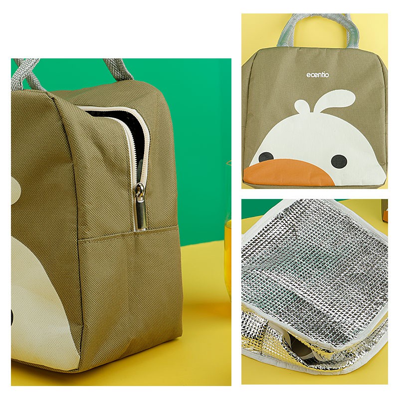 ecentio Lunch Bag tas bekal pola tahan panas/Tas Tempat Makan/tas kotak makan siang lucu anak karakter animal