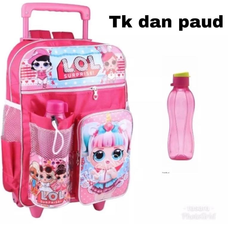 [SALE ] Tas Ransel Sekolah Troli Roda Koper Dorong Anak Perempuan Tas DOrong Troli LOL Unicor Kuda p