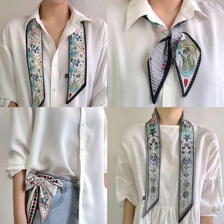 [DISKON ] Mini scarf satin syal persegi wanita merek tarot temperamen sederhana gaya korea fashion s