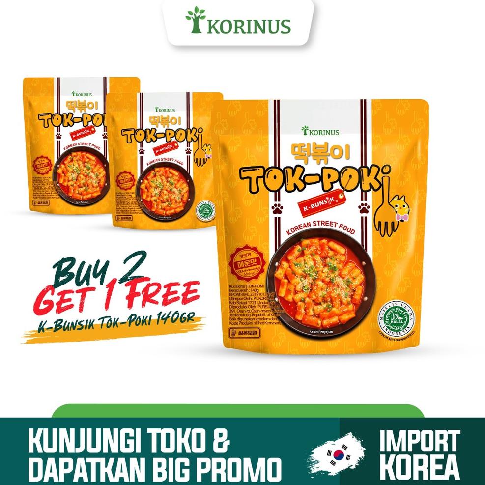 

⚡GROSIR⚡ BUY 2 GET 1 FREE Korinus K - Bunsik Tokpoki / Tteokbokki / Toppoki / Tok-Poki Pedas instan Halal MUI