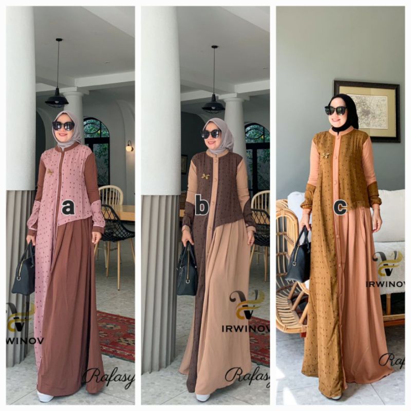 T559 RAFASYA DRESS WANITA MUSLIMAH KEKINIAN VIRAL ORIGINAL REAL PICT GOOD QUALITY MEWAH TERMURAH TER