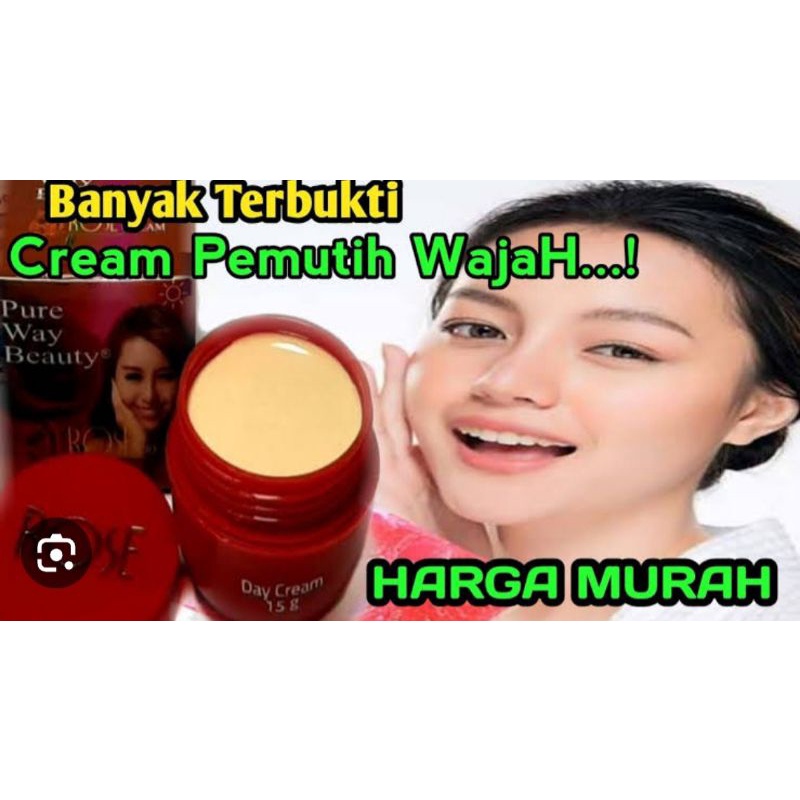 CREAM ROSE WHITENING / ROSE NATURAL ORIGINAL BPOM SUPER POT/ Cream rose whait original 100%.