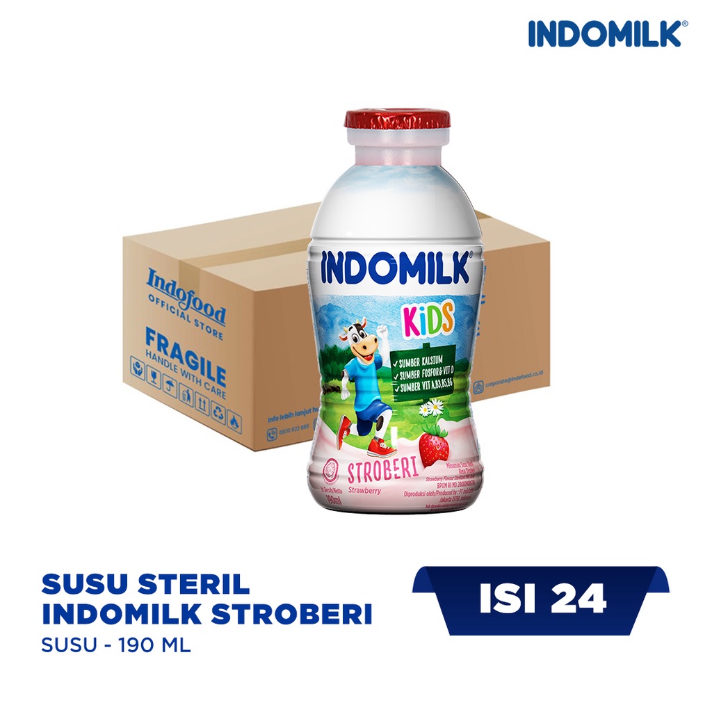 

1 ctn - Indomilk Stroberi Botol 190mL