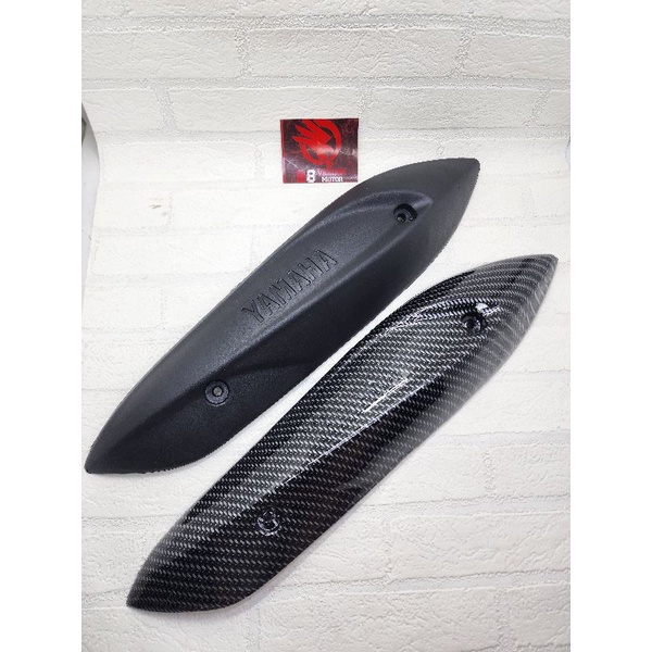 Cover Knalpot Karbon dan Hitam Model Standar Bawaan Yamaha Mio Sporty - Tameng Knalpot Mio Sporty - Pelindung Knalpot Yamaha Mio Sporty