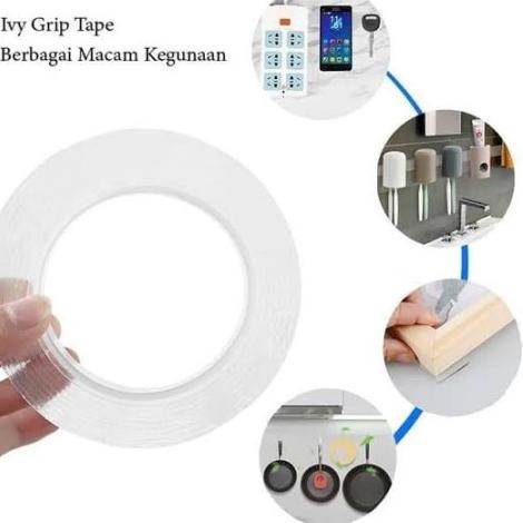 

[SALE !!!] Double Tape Bening Tahan Air I Universal Rubber Multi-Fungsi Nano Tape Bentu k Kotak & Bulat I 1/3/5 Meter I HX-110/111/112/122/123 [KODE 7]
