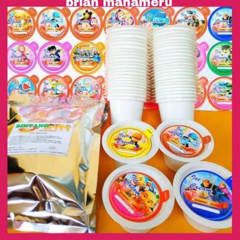 

ORIGINAL% Paket Bubuk Es Krim Murah 200gram 50 cup/ Paket Usaha Es Krim Lengkap/ Paket Usaha Ice Cream 200gram
