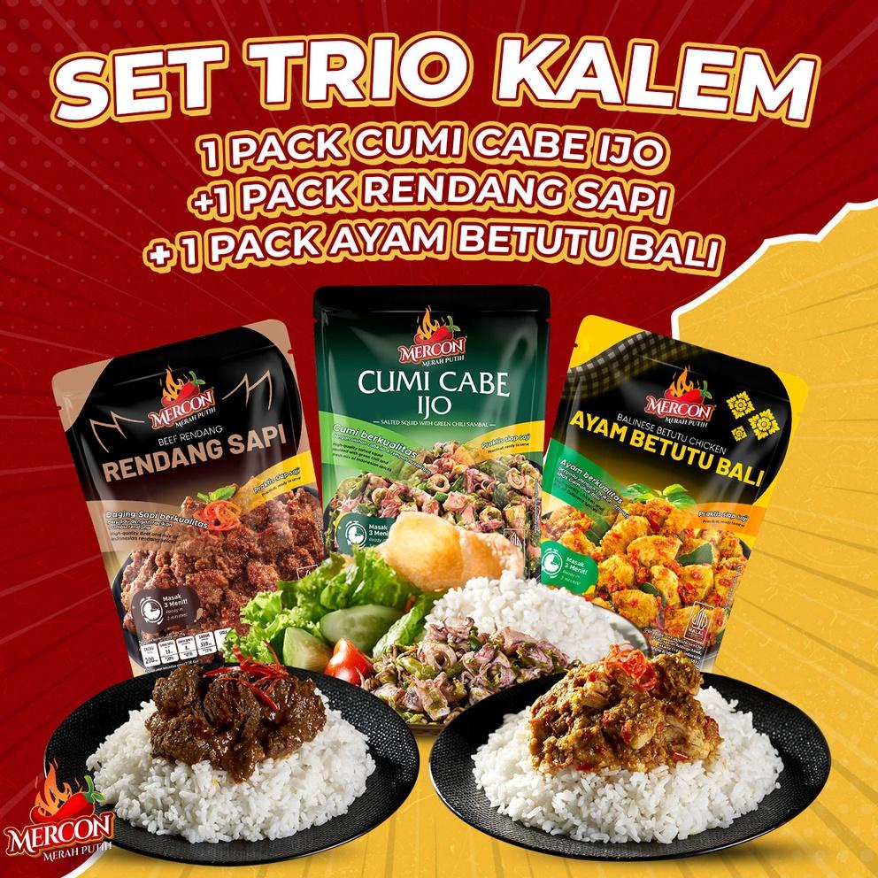 

COD✔️ Mercon Merah Putih - Set Trio Kalem || Rendang Sapi + Cumi Cabe Ijo + Ayam Betutu