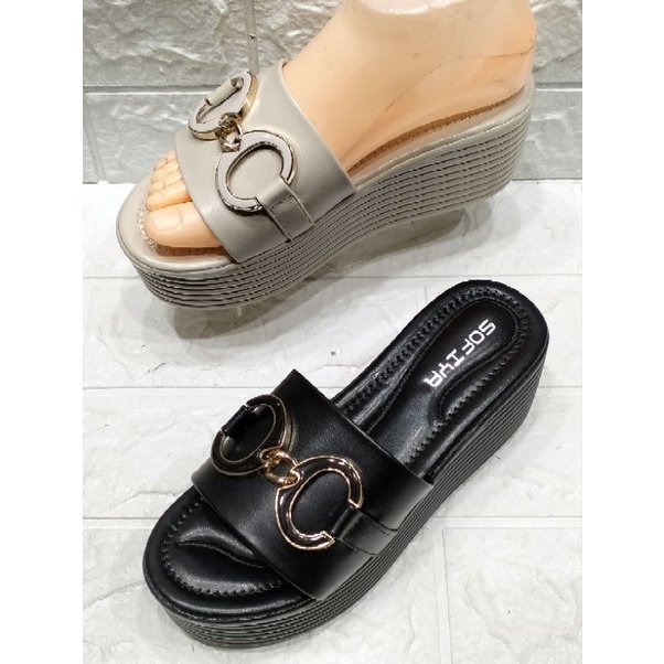 Ready Sendal Wedges Sofiya Import Ori