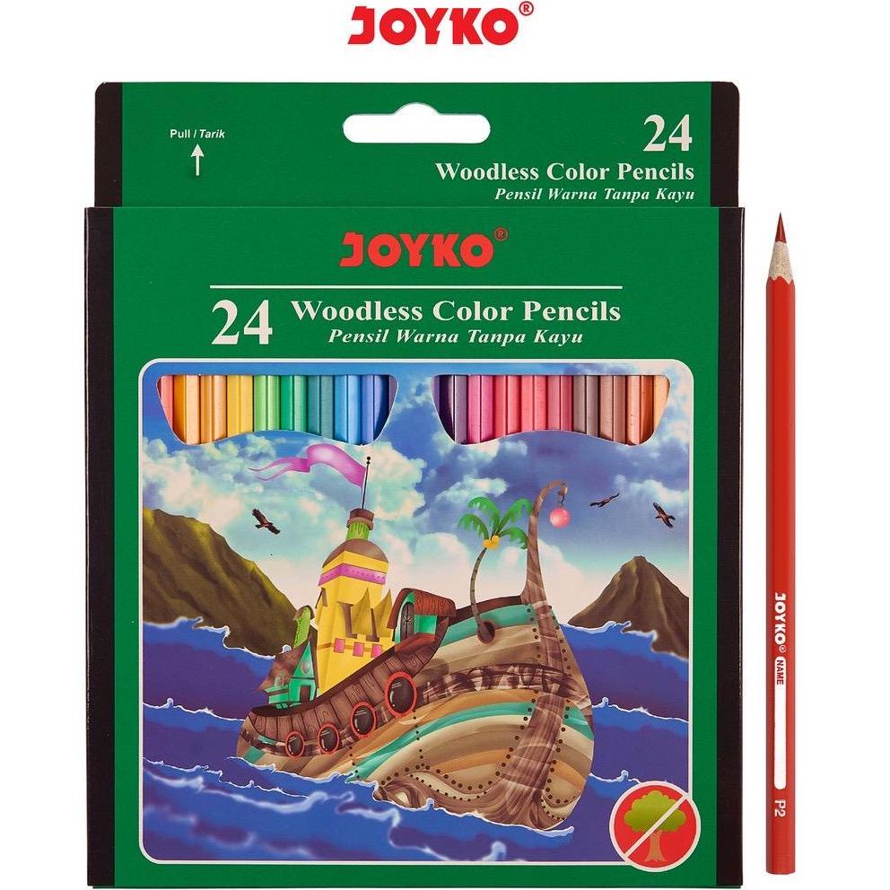 

[COD] (ISI 24 WARNA) Joyko Pensil Warna Woodless Color Pencils Hexagonal Grip CP104 ➹Serba Murah