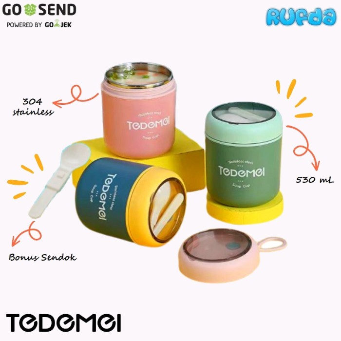 

Tedemei Stainless 304 Food Jar Soup Cup Wadah Makanan Tetap Panas