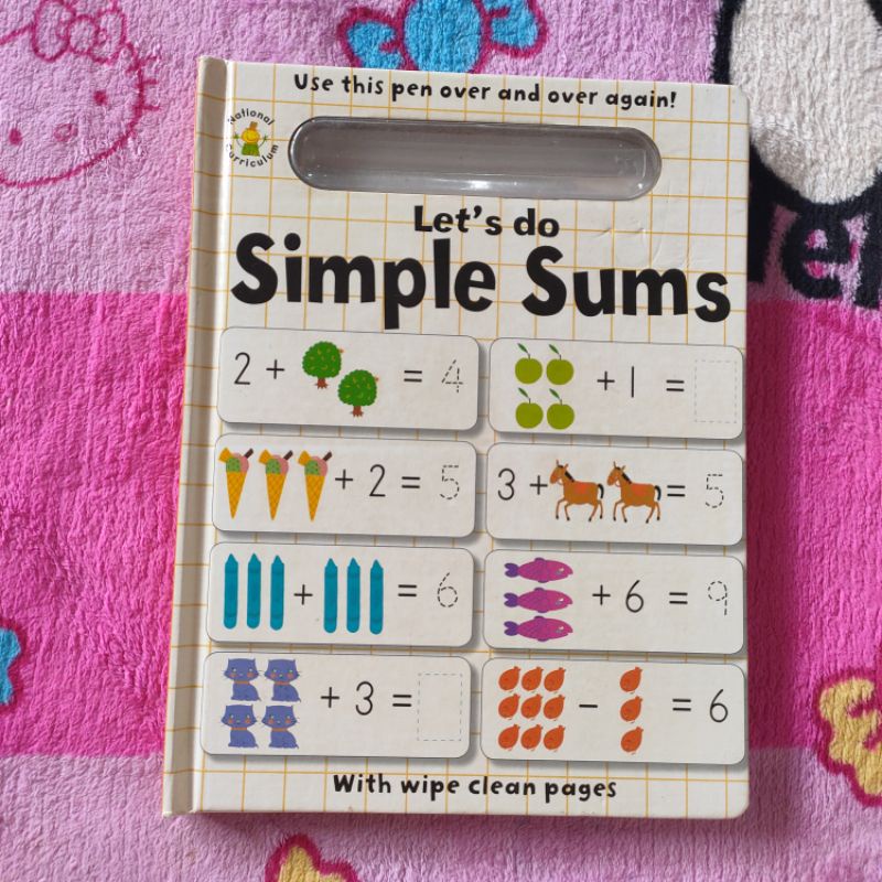 (BOARD BOOK WIPE CLEAN TANPA SPIDOL BEKAS MASIH MULUS) LET'S DO SIMPLE SUMS Original Story Book Baca