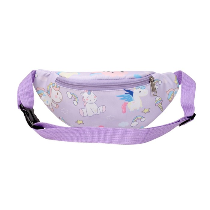 Tas Ransel Tas Pinggang Waist Bag Karakter Lucu Anak Perempuan & Laki Laki Ta02 Unicorn Purple G5X7 
