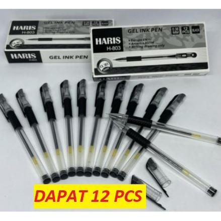 

[0PV] (12pcs) Pulpen - Pen - Pena - Bolpoin - Bolpen Gel Lancip Hitam Jarum Needle Tip 0.38mm Haris H 803 Ready Stock ¯̿