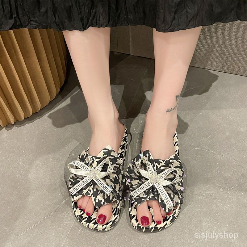 [✅BISA COD] #Sisjuly# Sepatu datar wanita / sandal satu kata di luar memakai sandal wanita / sandal