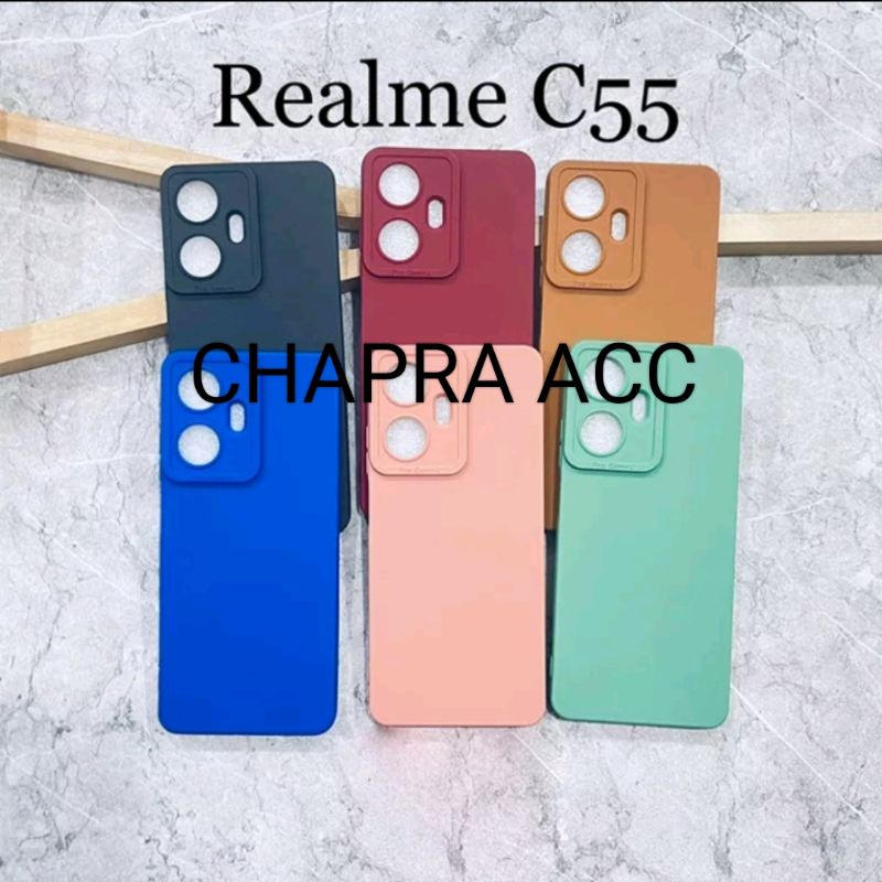 Soft case/slikon terbaru type Hp REALME C55  macaron pro camera/kamera