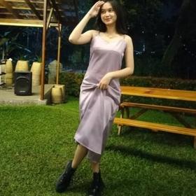 Flash Sale Arabel Dress - Long Dress Satin Tali Kecil Wanita Gaya Korea / Dres Saten Velvet ,,
