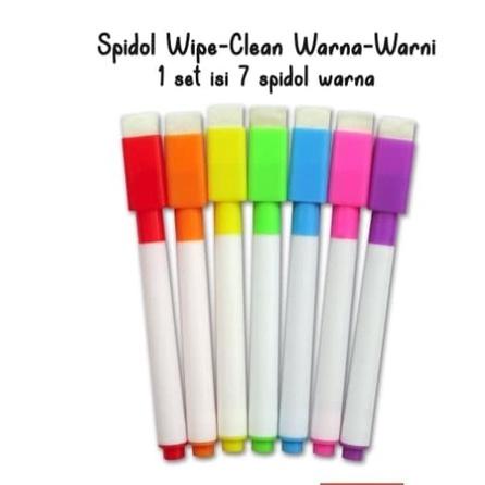 

Spidol Wipe Clean / Wipe Clean Marker 1 set isi 3 warna (merk Snowman) & 1 set isi 7 warna (tanpa merk)