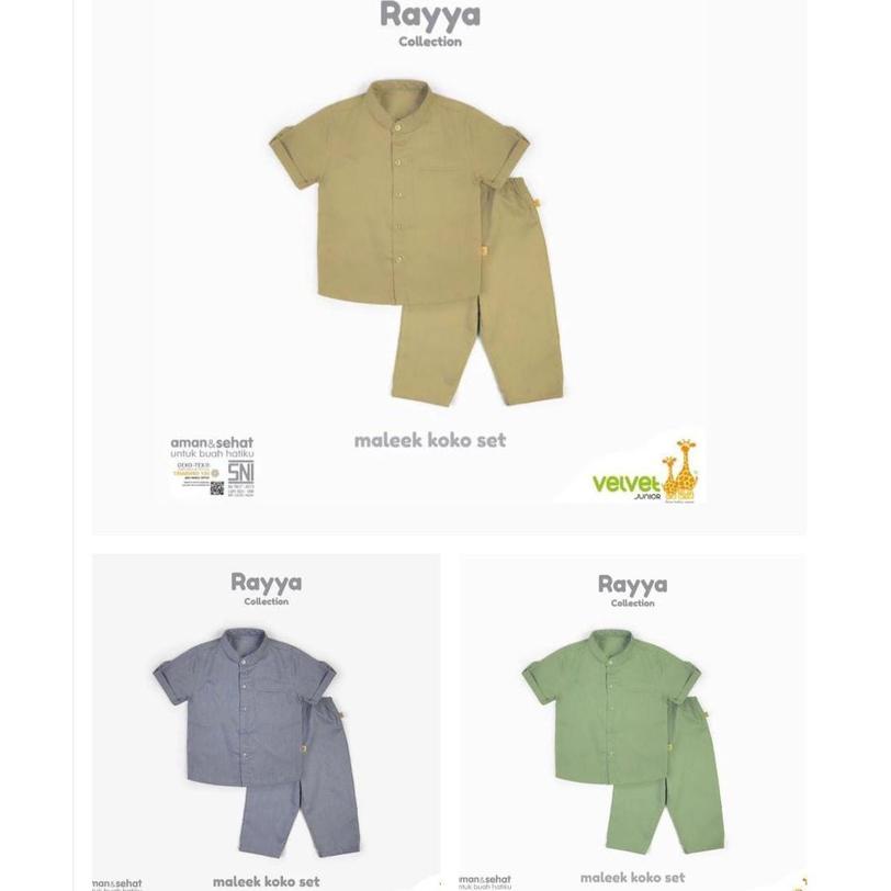 Velvet Junior MALEEK Koko Dan MAHEER Koko Shirt/ Stelan Baju Koko Anak Dan Atasan size 1y 2y 3y 4y 5
