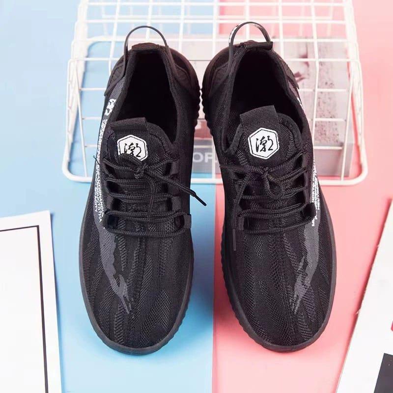 GROSIRTAS LV0181 Sepatu Sneakers Wanita Import Bahan Rajut Alphabet