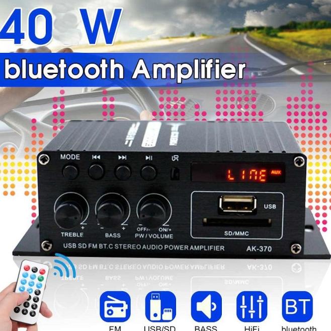 CAR AUDIO POWER AMPLIFIER BLUETOOTH 12V 40W - AK370