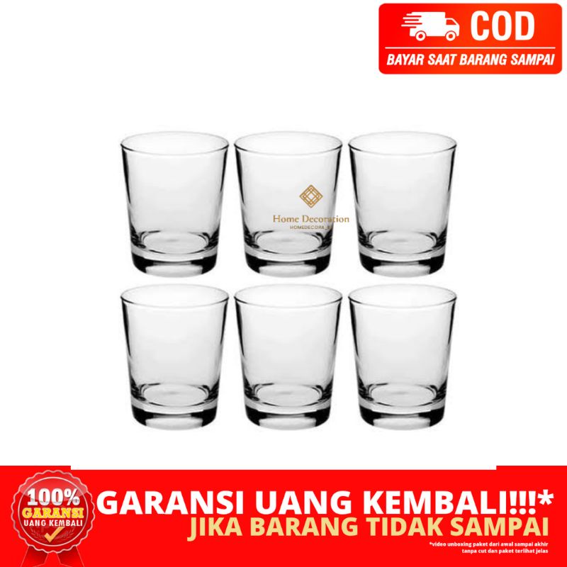(HOMEDECORA_ID) BERGARANSI MINI SHOT GLASS CUP 6PCS GELAS SLOKI KACA MINI KECIL MUNGIL SERBAGUNA SOJ