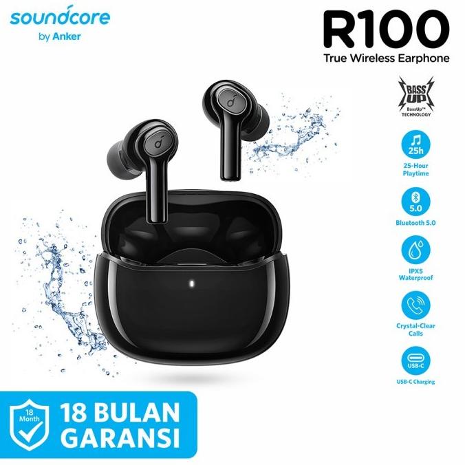 Terbaru Anker Soundcore R100 True Wireless Earphone Bass Up Waterproof Tws