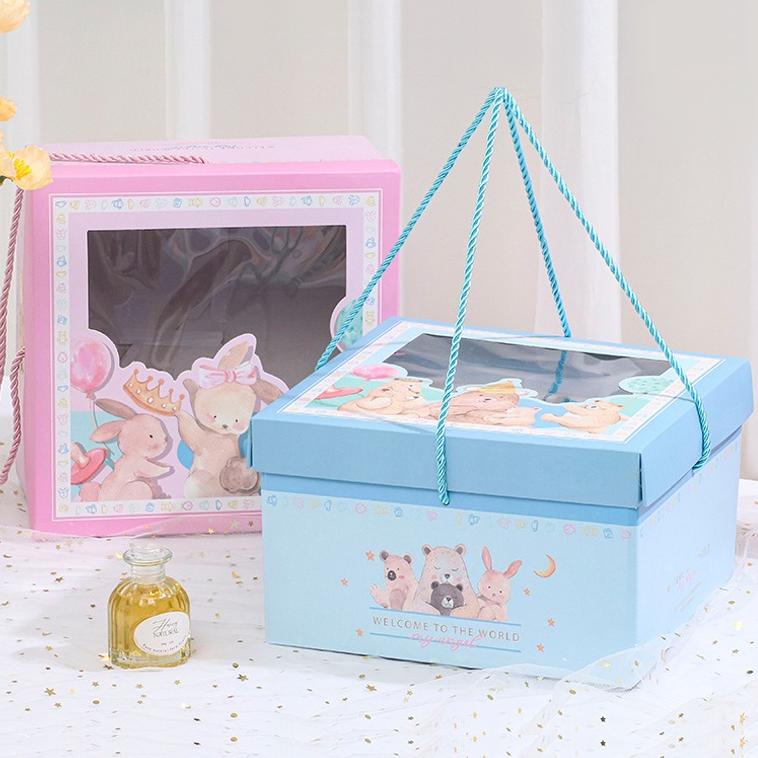 [NEW ARRIVAL ] Premium Baby Cake Box / Kotak Mika Kado Bayi Lahiran / Dus Kue 1 Bulan One Month Manyue / Kardus Souvenir Hampers Newborn Baby [KODE 274]