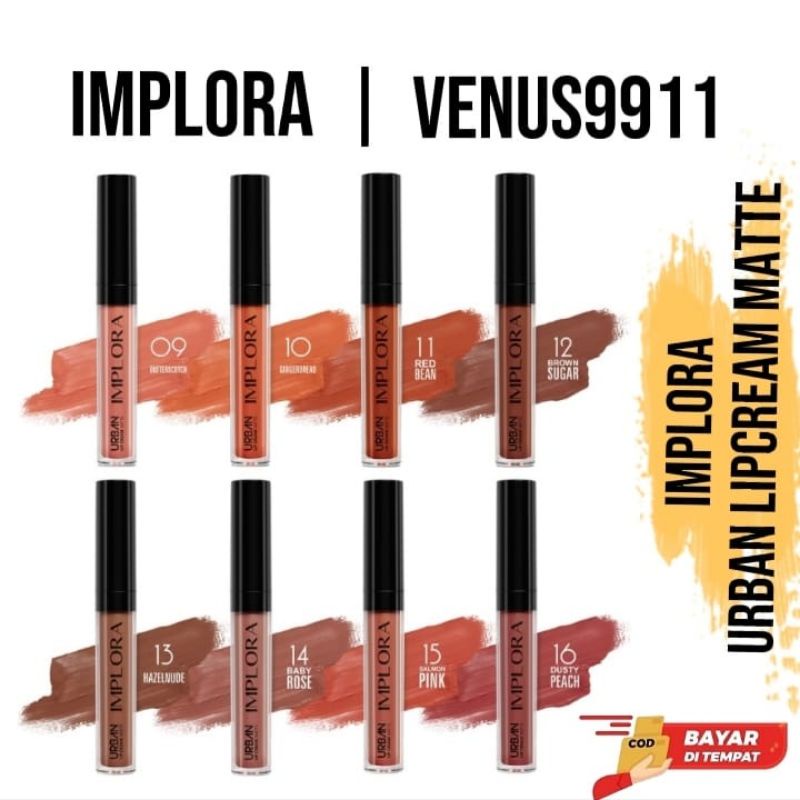 IMPLORA URBAN LIPCREAM MATTE 1-20 BPOM ORIGINAL 100%