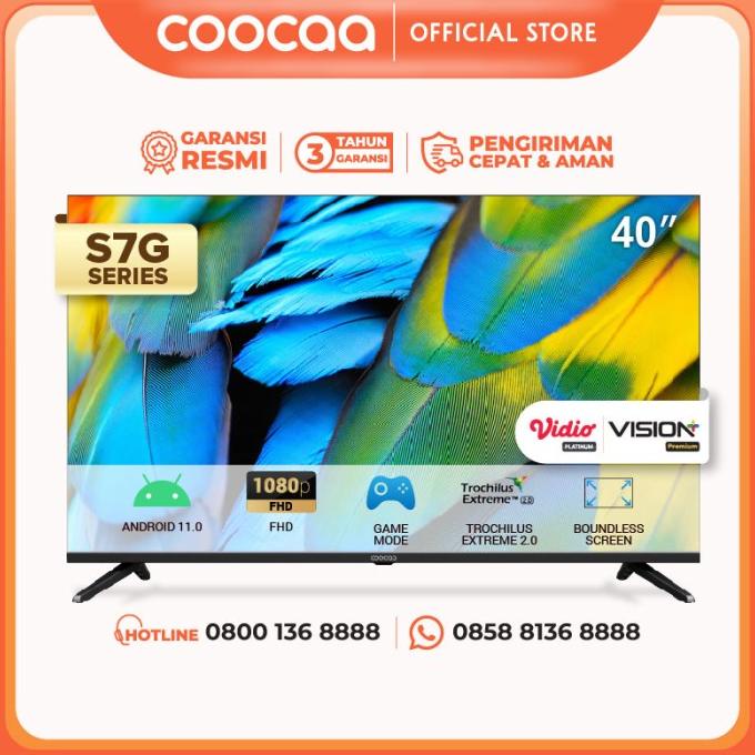 Coocaa Led Tv 40 Inch -Android 11.0- Digital Tv - 2.4G/5G Wifi (40S7G)