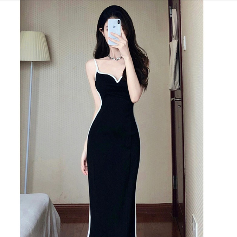 dress floral korea 2023Rok Suspender Wanita Dewasa, Rok Pinggul Musim Panas Wanita Seksi Ketat Pingg