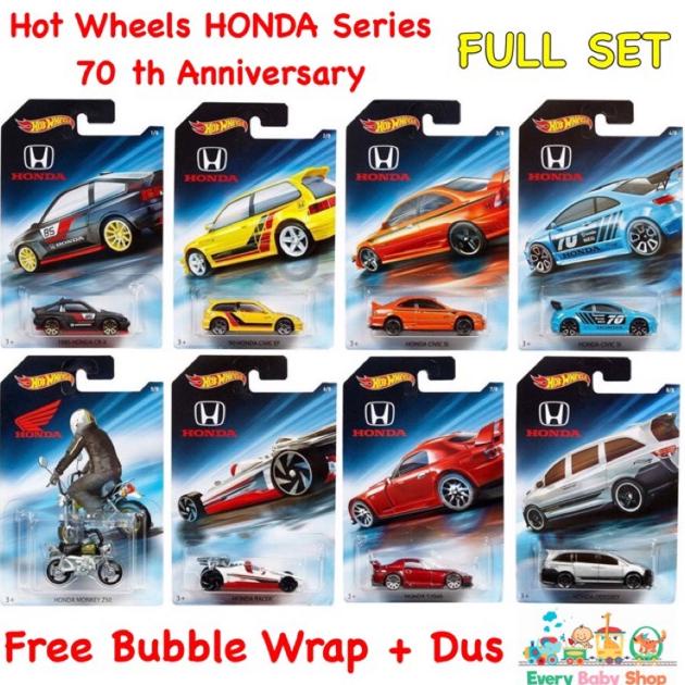 HOT WHEELS HONDA SERIES FULL SET 70 TH ANNIVERSARY CIVIC EF SI ODYSSEY MONKEY S2000 CRX RACER ASLI