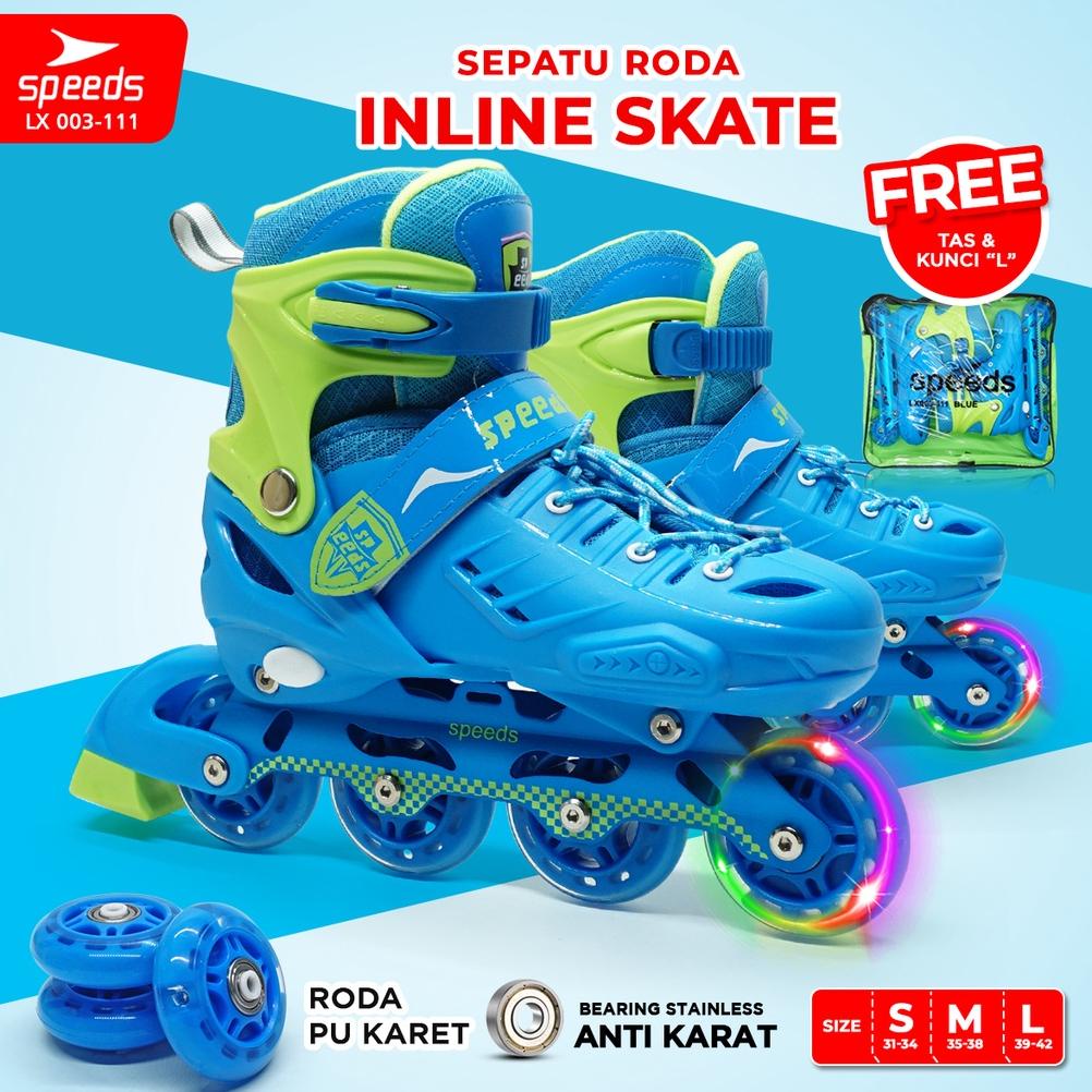 SPEEDS Sepatu Roda Skate Anak/Dewasa Inline Roda Full Karet PU Roller Skate 003-111