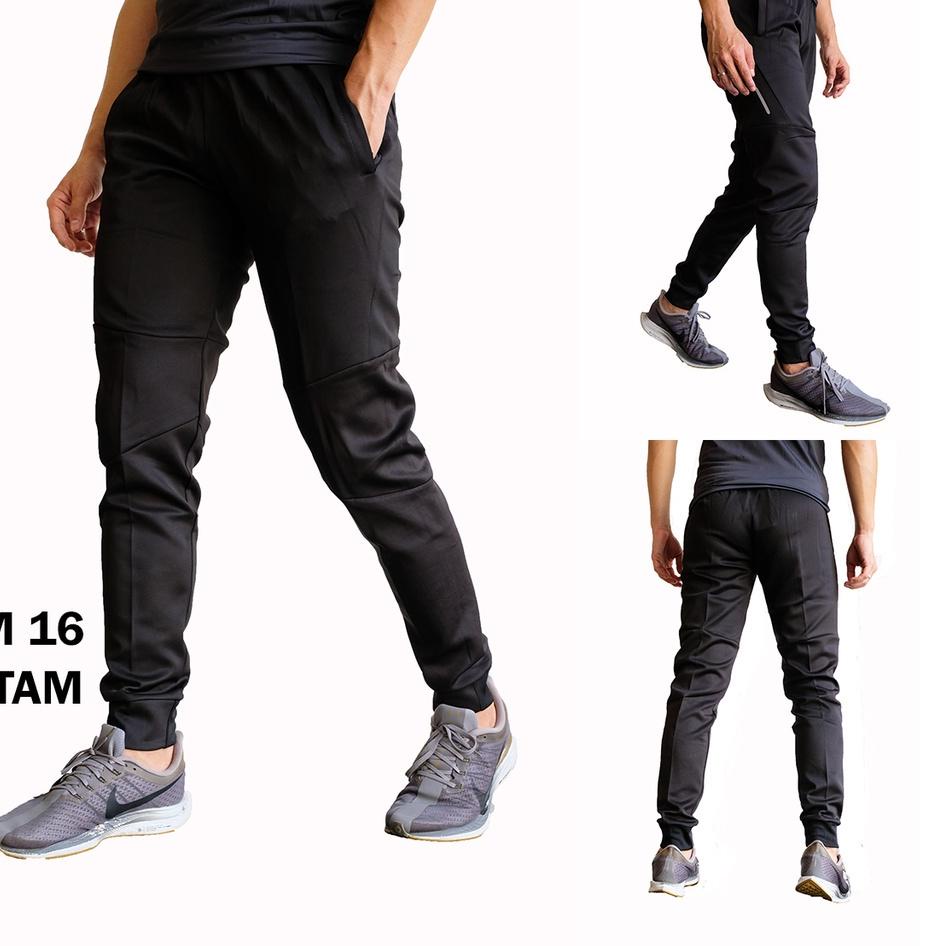 Paling Hemat Celana Trining Olah Raga Panjang PM 16 Hitam Clana Bawahan Sport Training Futsal Gym La