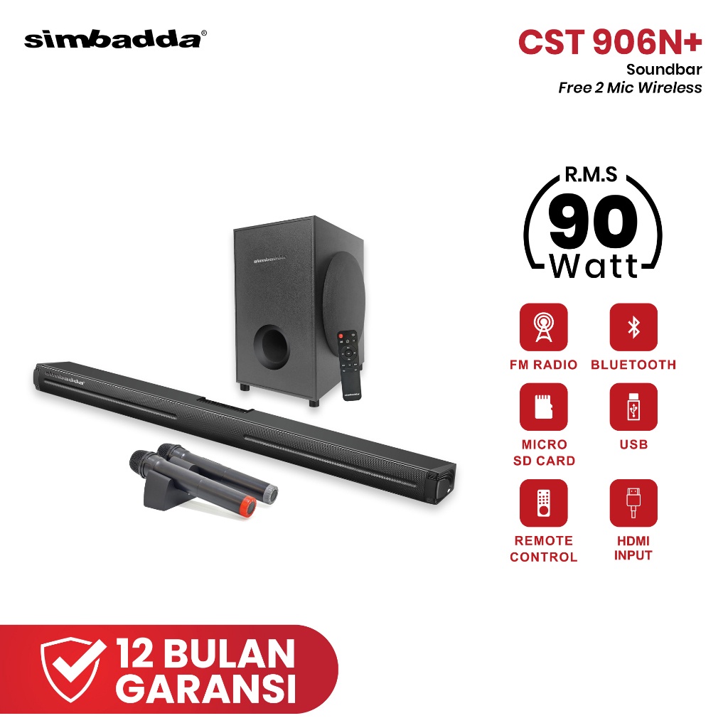 Simbadda CST 906N+ R.M.S 90W Bluetooth Home Theater Soundbar Speaker